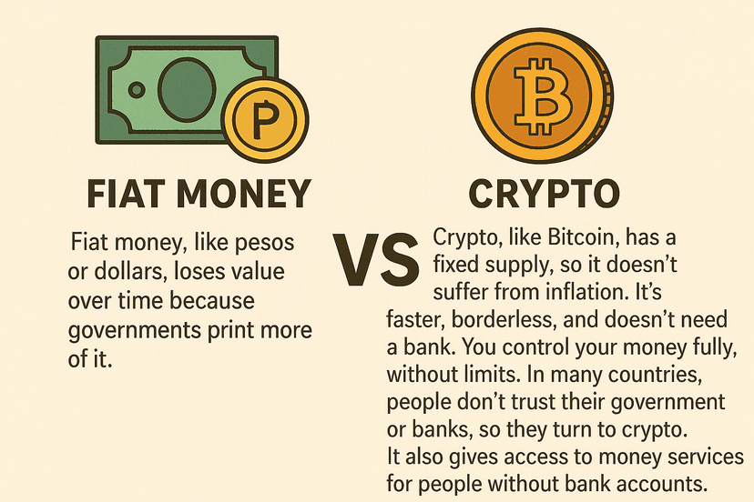 Fiat money, like pesos or dollars, loses value over time…