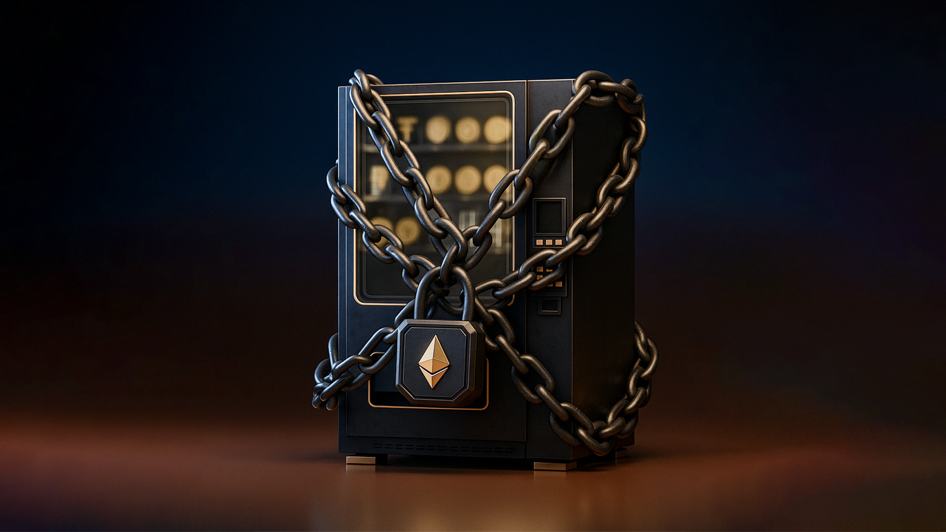 vending machine with security chains