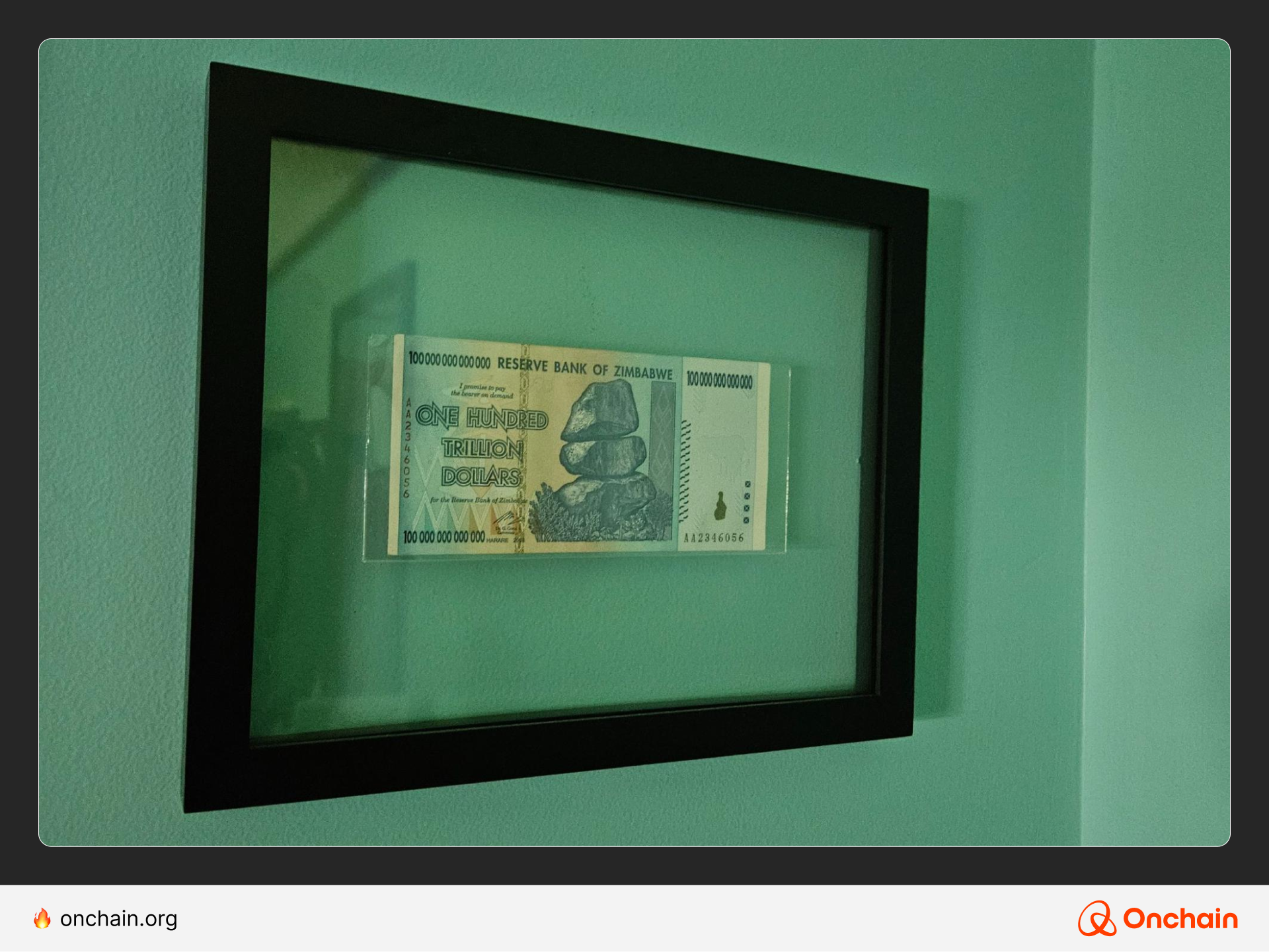 This $100 trillion-dollar bill is framed in my office, making me one of the world’s first trillionaires.😆