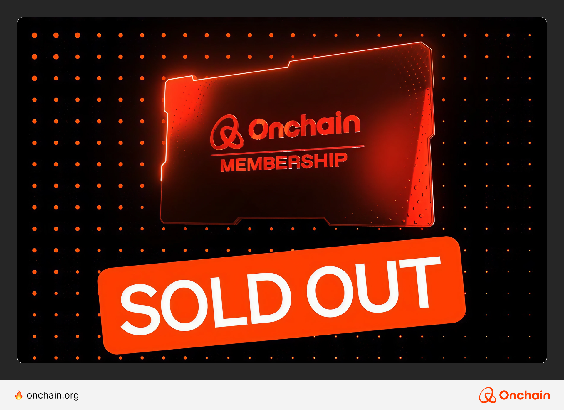 The Onchain Founding Membership minted out.