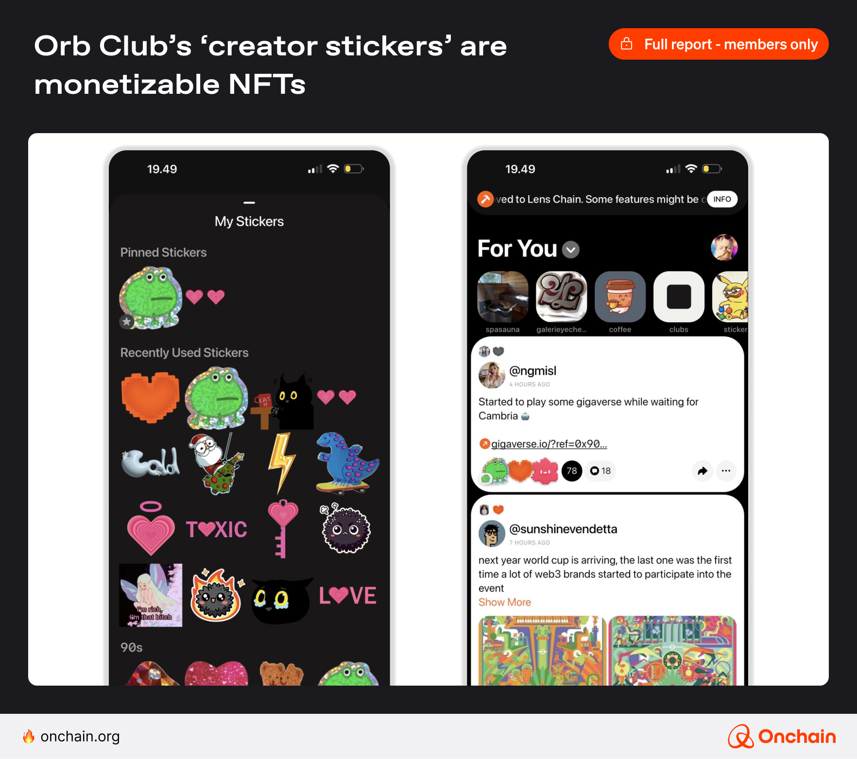 Orb Club's creator stickers are monetizable NFTs