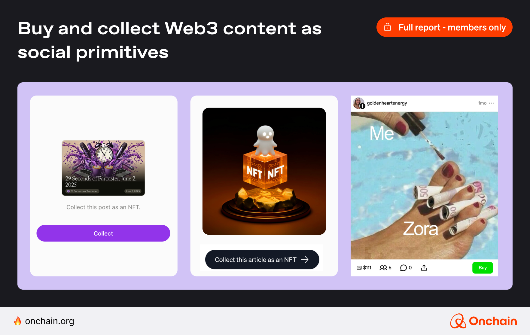 Buy and collect Web3 content as social primitives