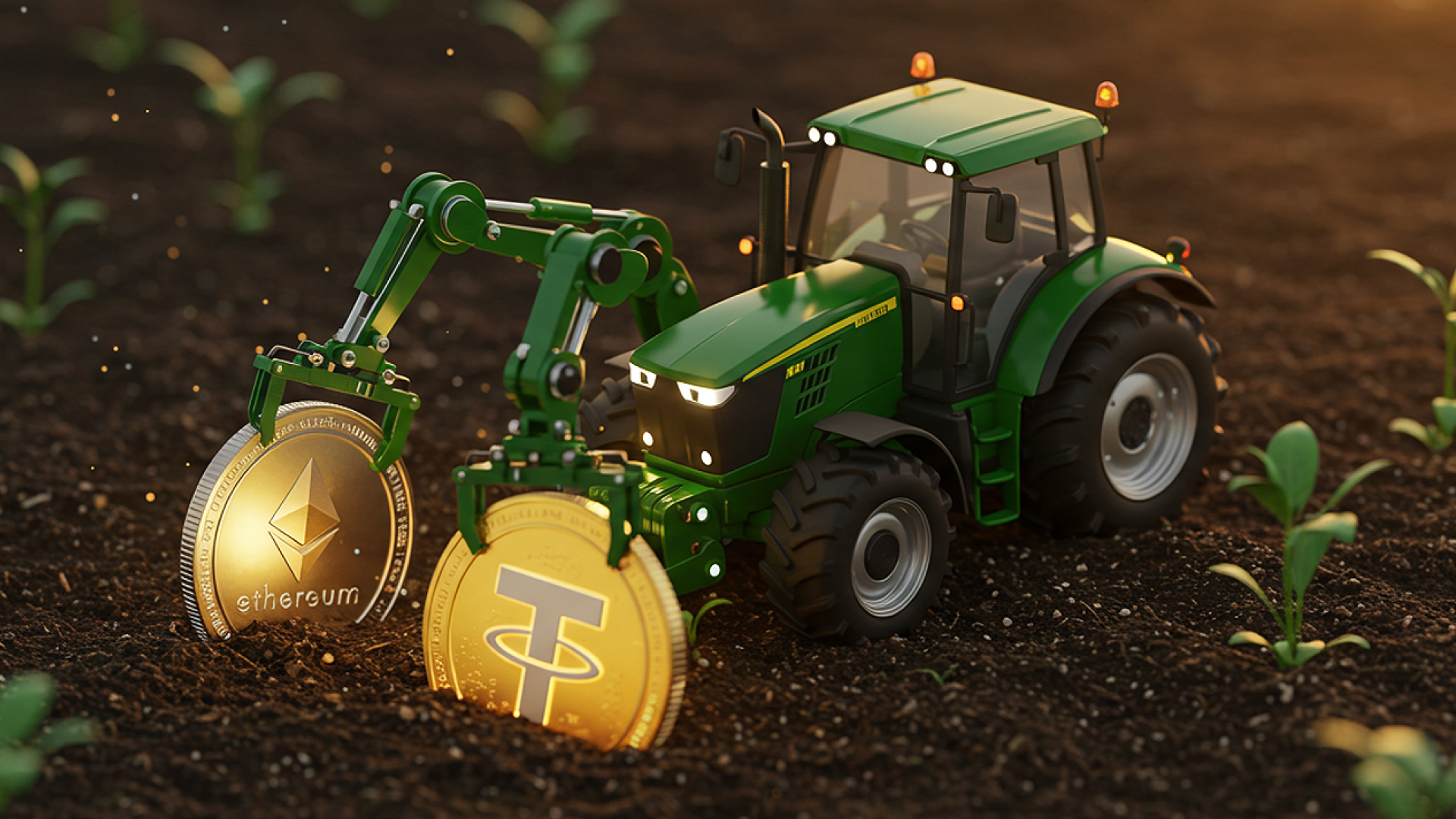Tractor farming coins
