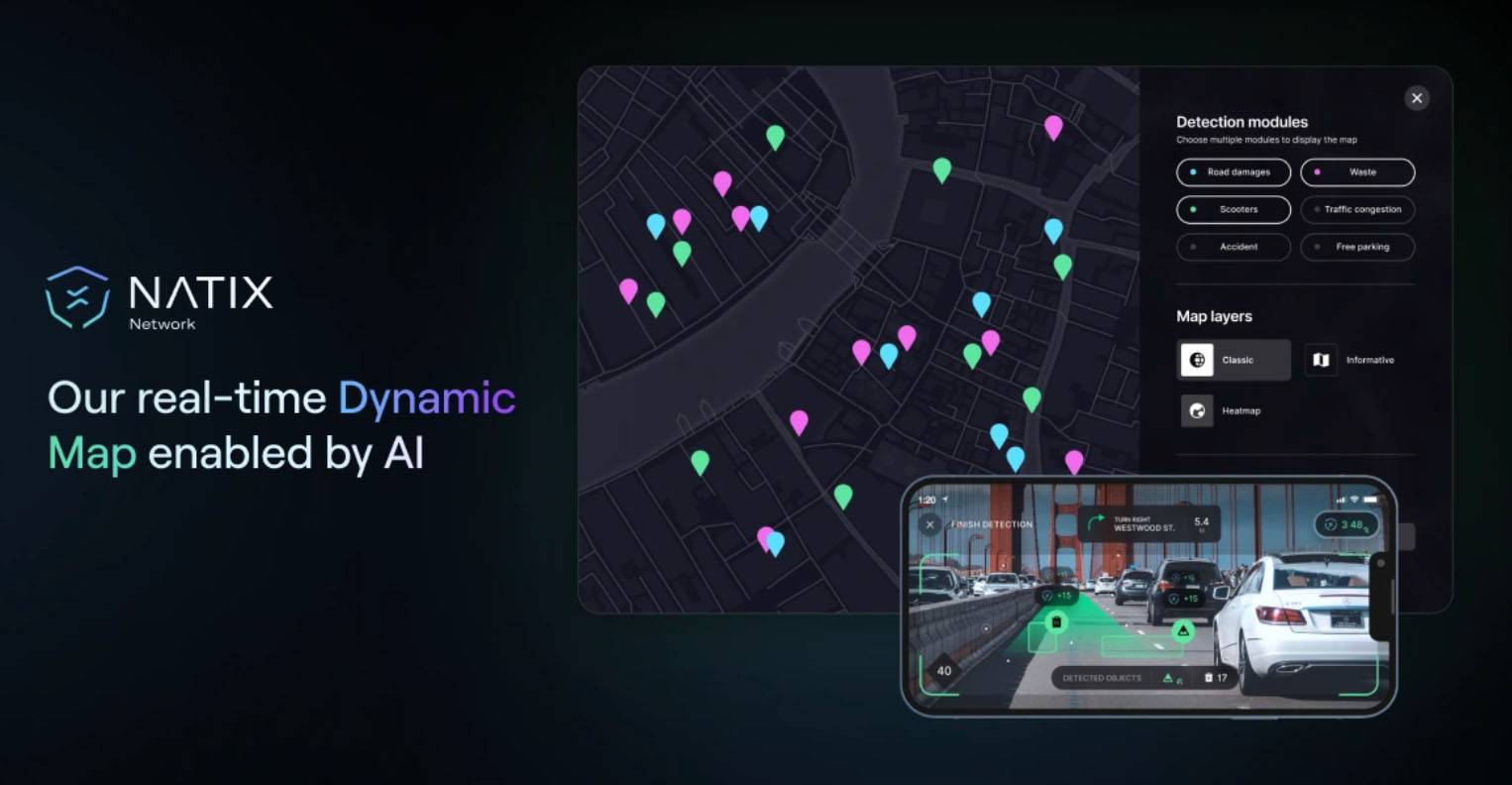 Screenshot for NATIX website “Our real-time Dynamic Map enabled by AI”