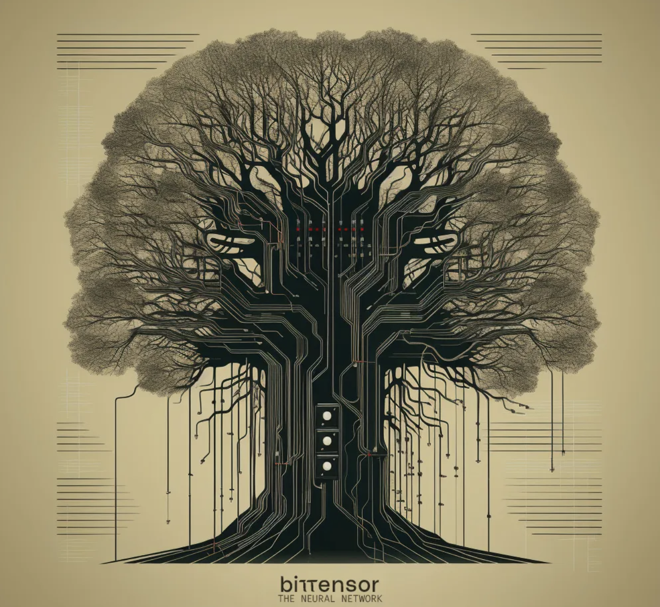 Graphic image of the bittensor tree depicting their neural network