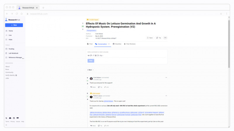 community-based-transparent-funding-screenshot