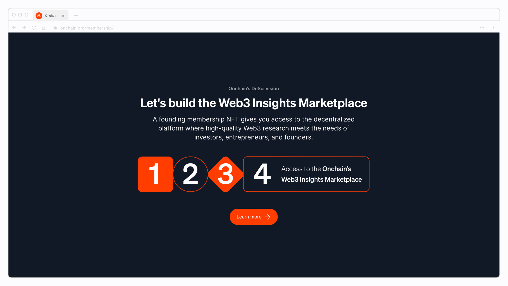 Onchain Web3 Insights Marketplace website promo