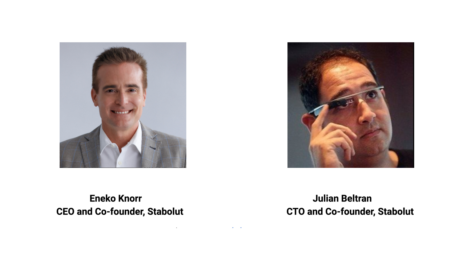 Photos of the CEO and CTO of Stabolut