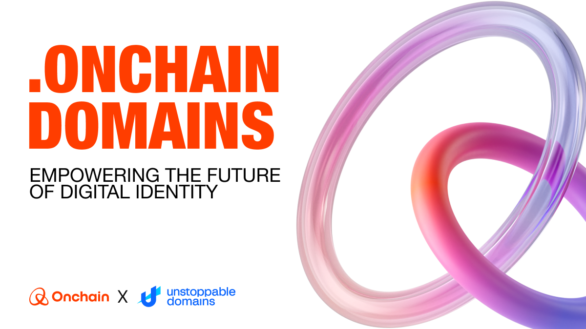 .ONCHAIN domains with Onchain logo - Empowering the future of onchain identity