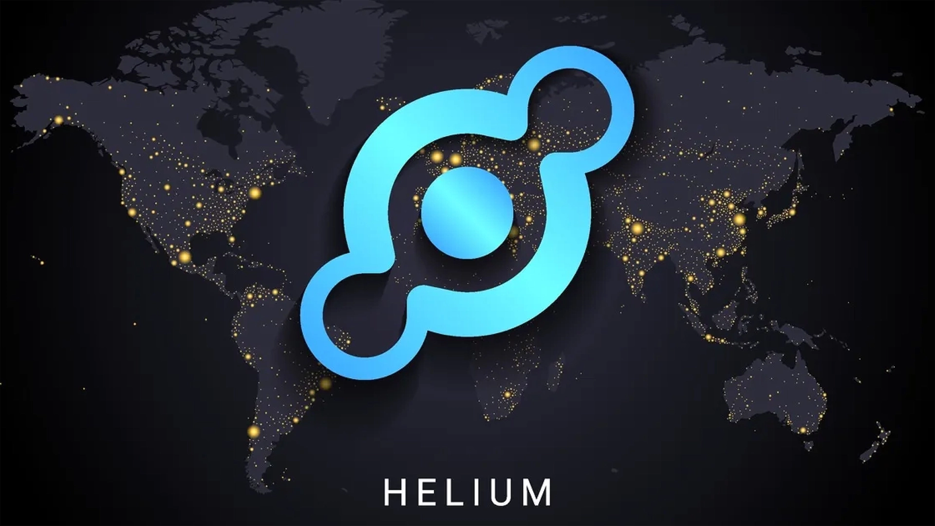 Image depicting a map of the world with the Helium logo superimposed on it